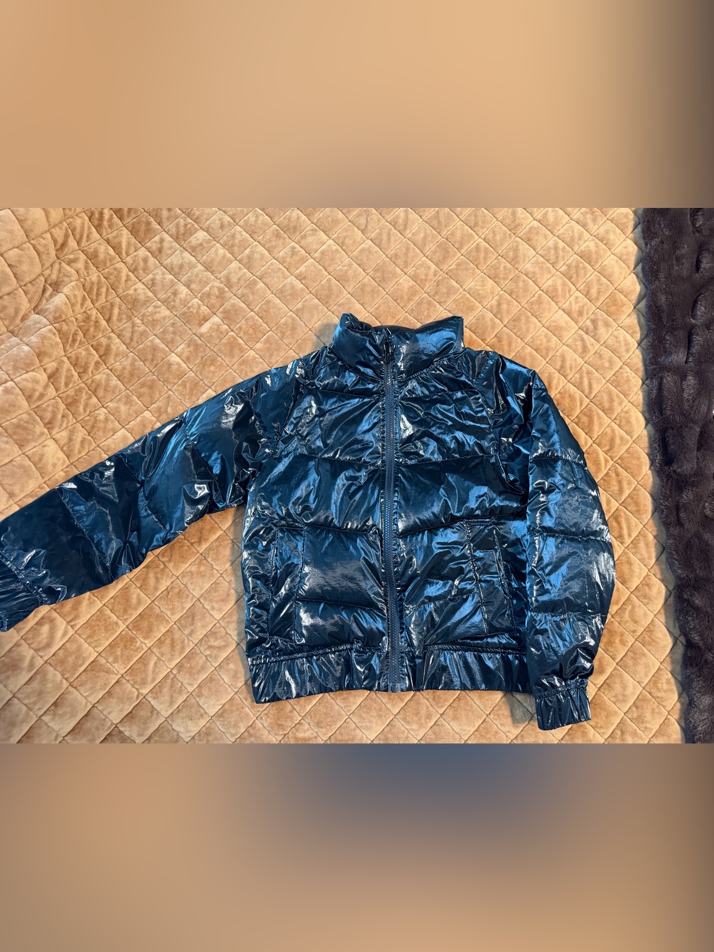 Kids Shiny black Puffer Jacket - Lightweight Warmth